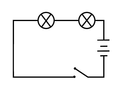 Representación-esquemática-de-dos-bombillas-conectadas-en-serie-a-una-fuente-de-alimentación